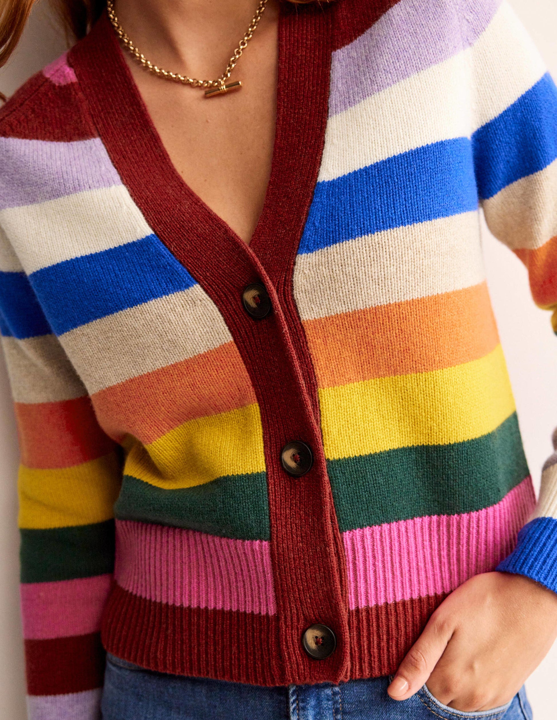 Olivia Merino Cardigan-Rainbow Multi-2