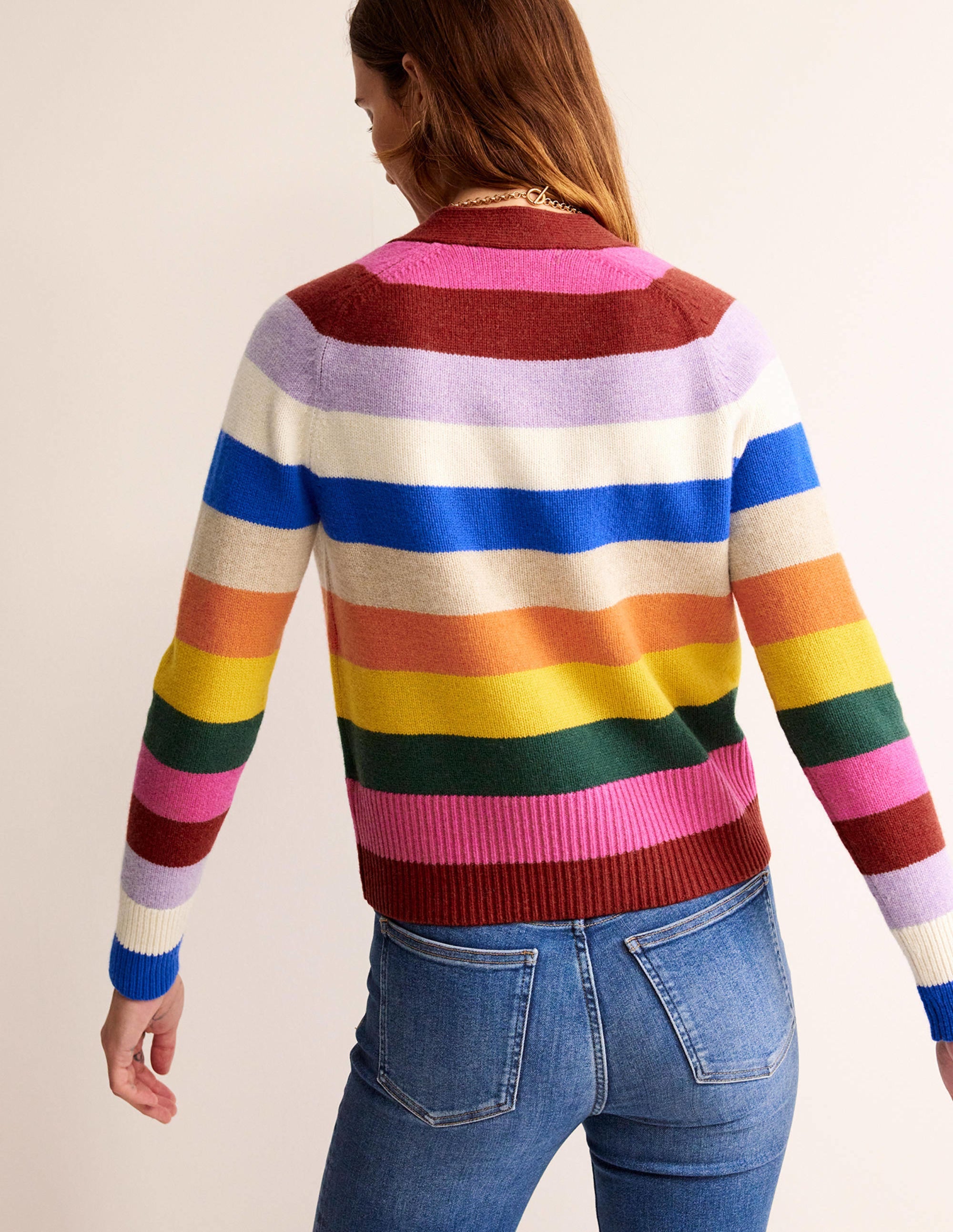 Olivia Merino Cardigan-Rainbow Multi - Image 3