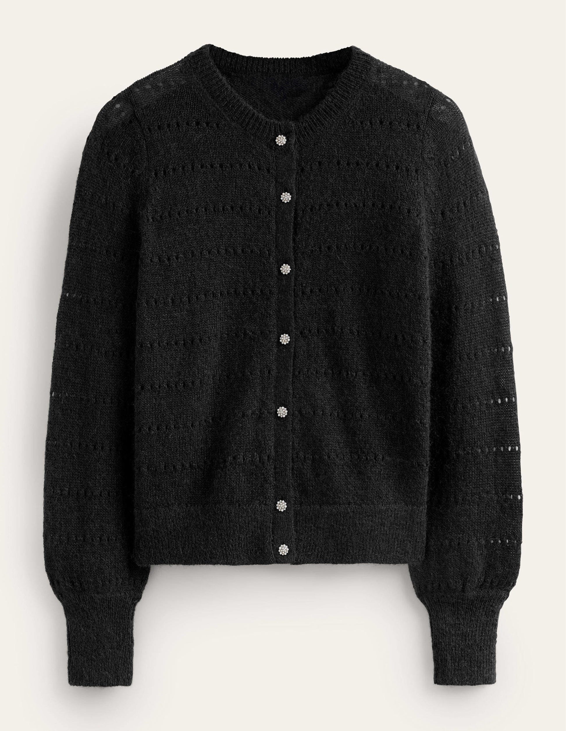 Fluffy Textured Cardigan-Black-5