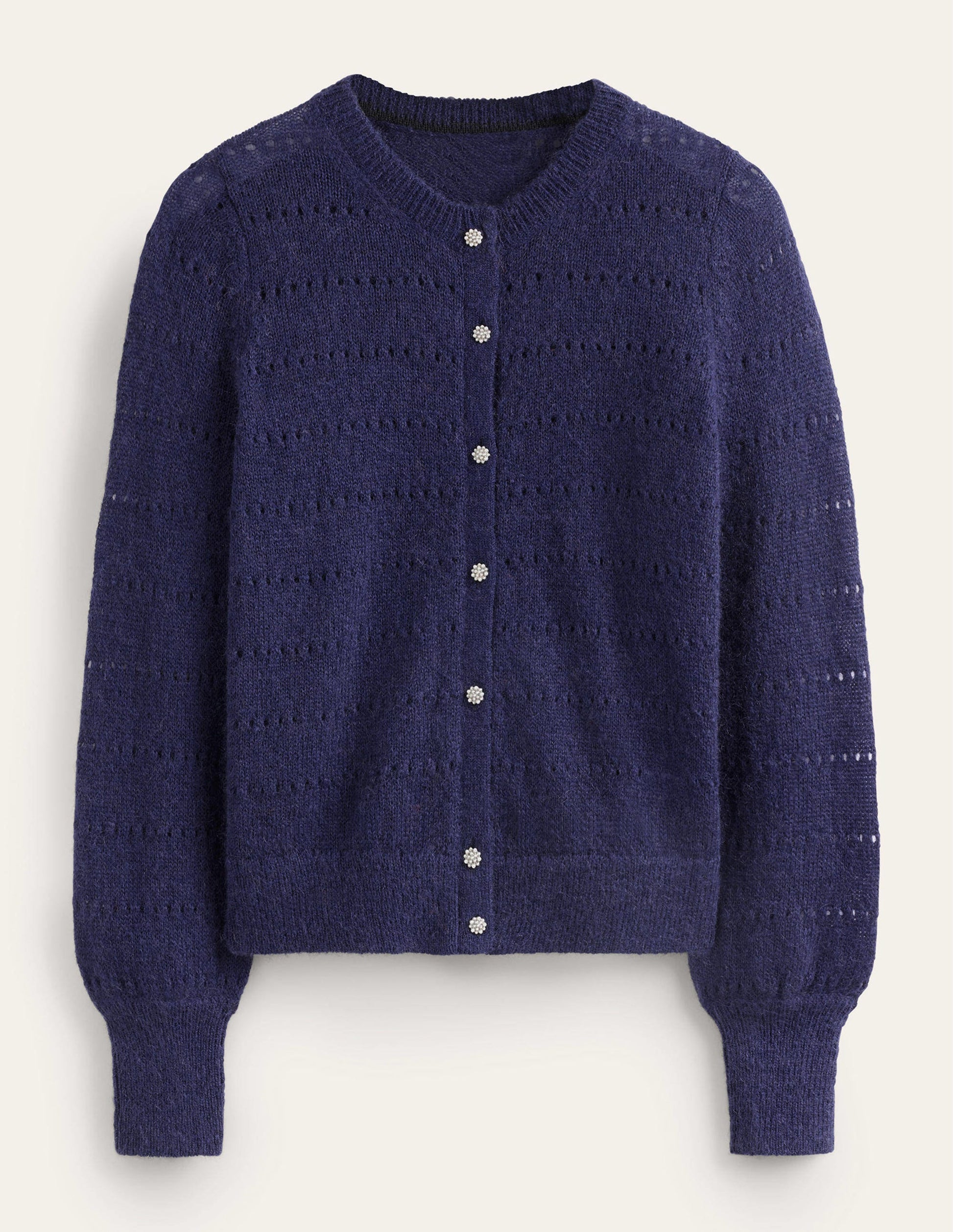 Fluffy Textured Cardigan-Navy-5