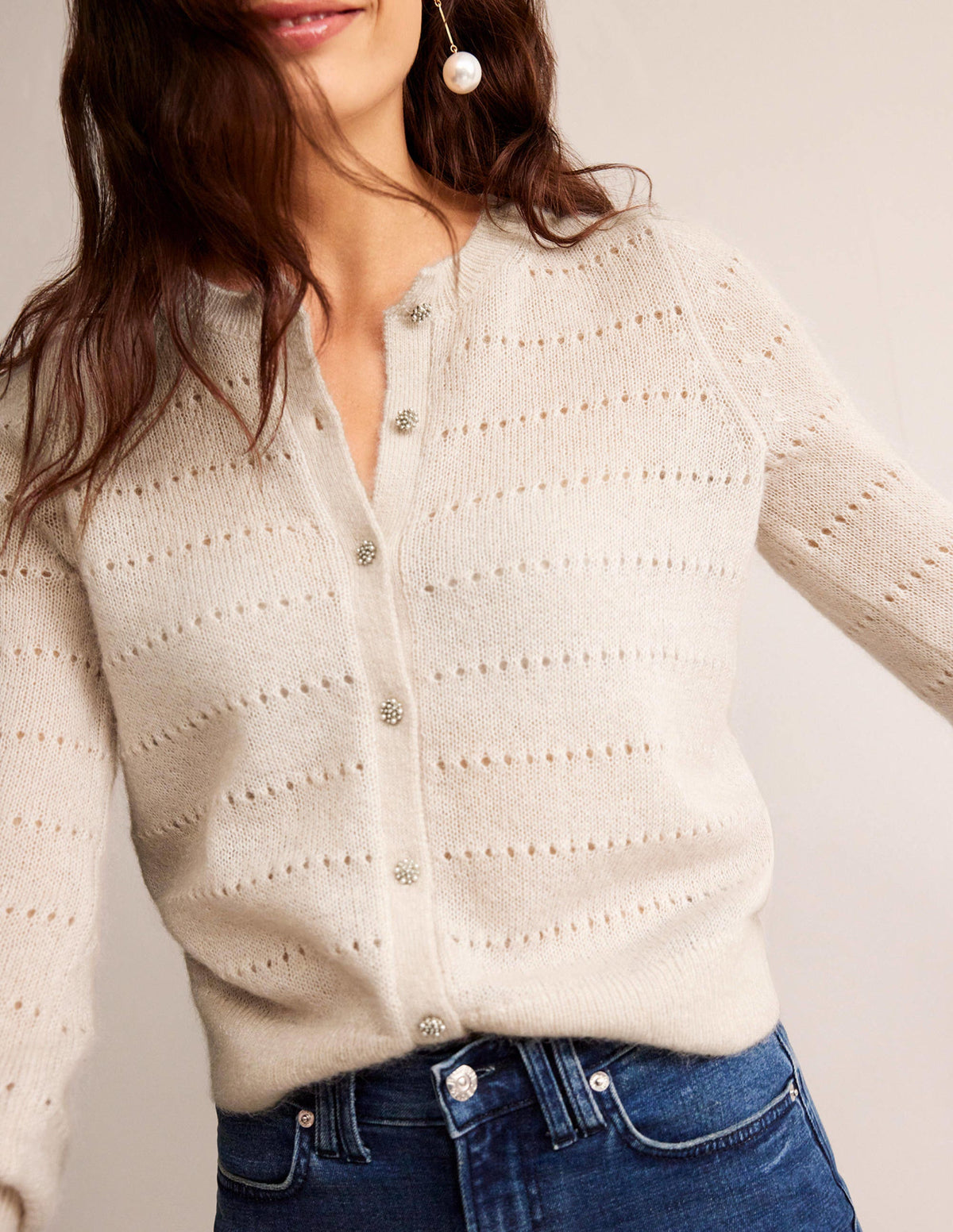 Fluffy Textured Cardigan-Vanilla-2