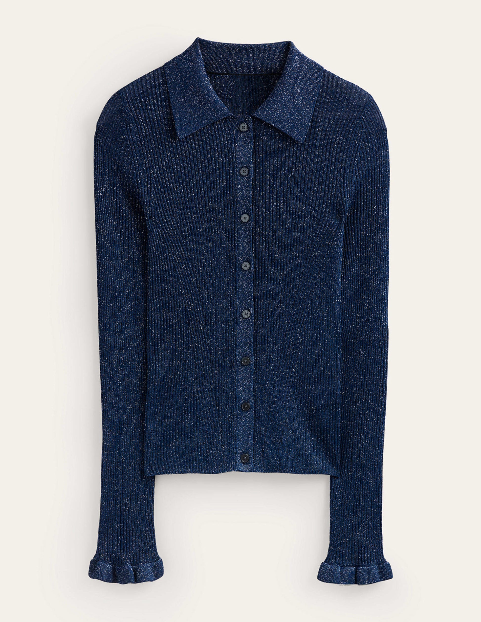 Sparkle-Rib Collared Cardigan-Atlantic Blue-6