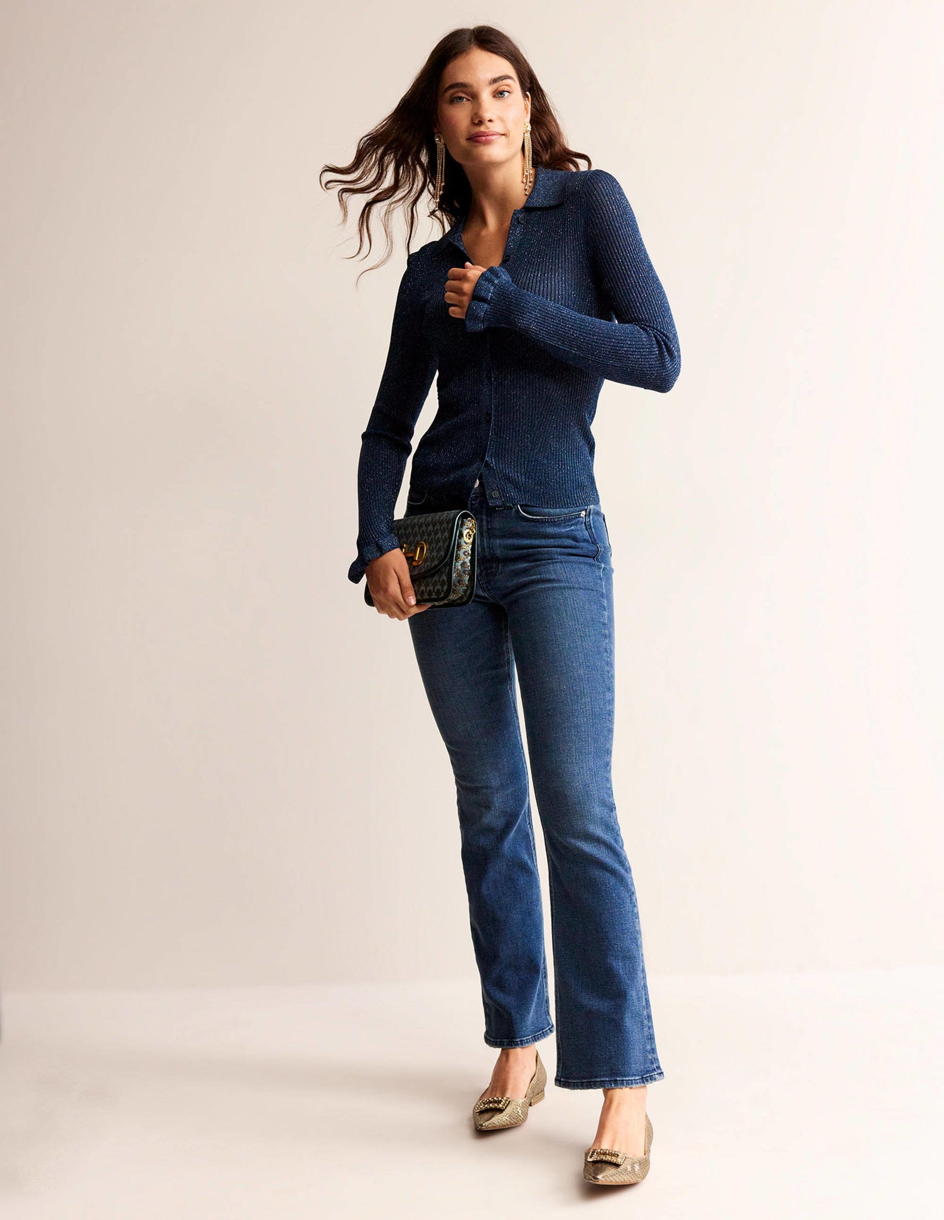 Sparkle-Rib Collared Cardigan-Atlantic Blue-4