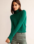 Eva Cashmere Roll-Neck Jumper-Deep Forest