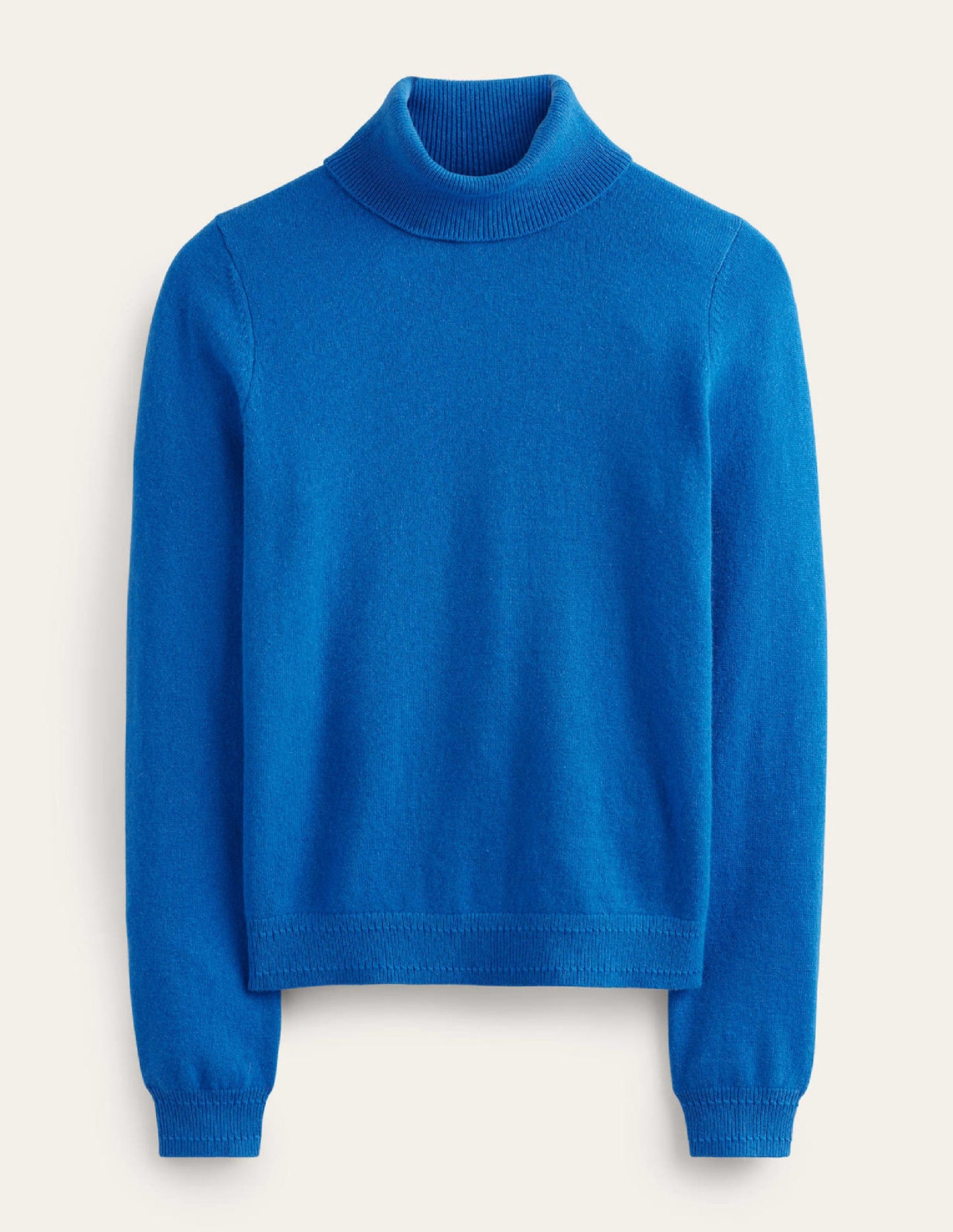 Eva Cashmere Roll-Neck Jumper-Cyan