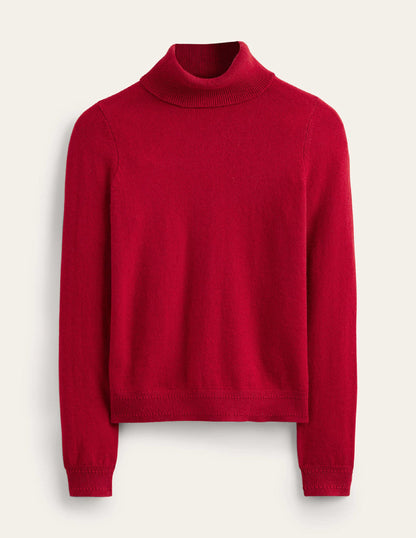 Eva Cashmere Roll Neck Jumper-Salsa