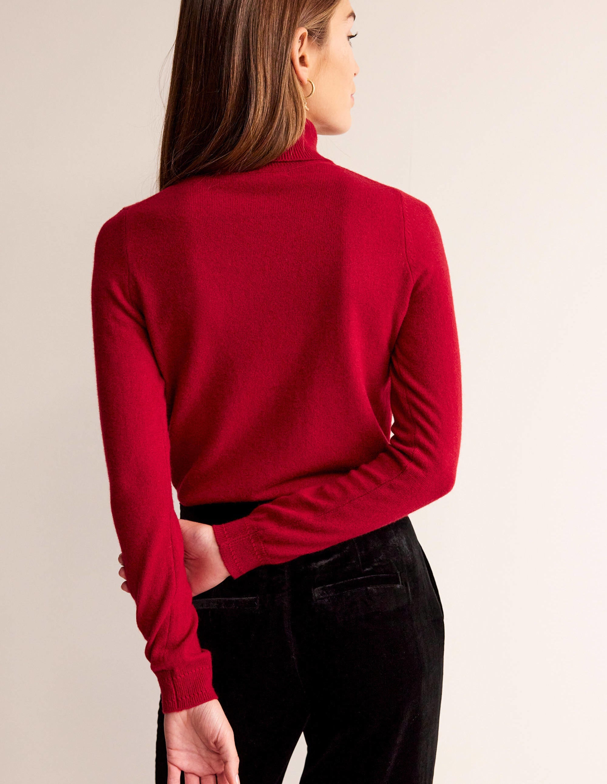 Eva Cashmere Roll-Neck Jumper-Salsa - Image 3