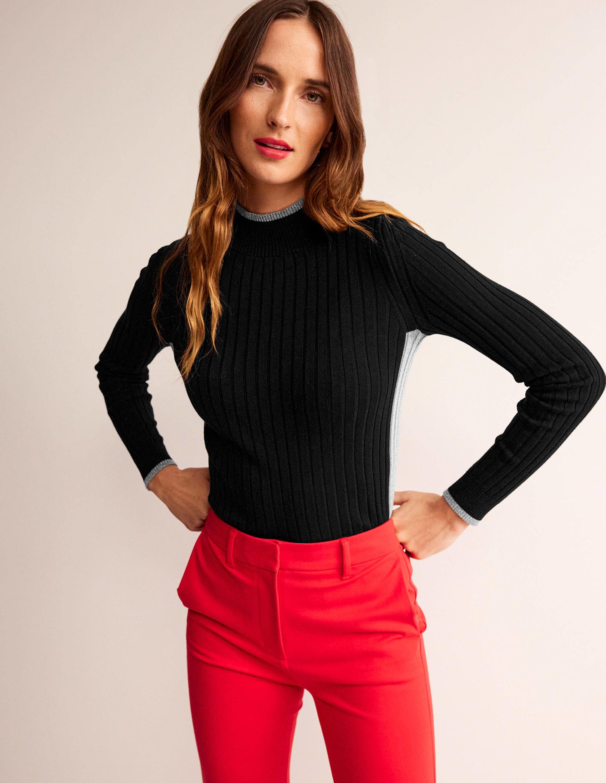Isodora Ribbed Jumper-Black-1