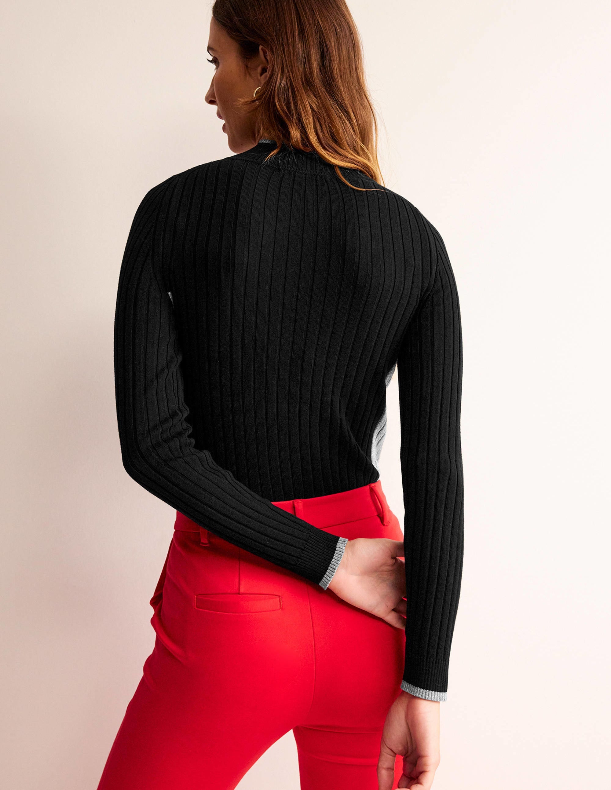 Isodora Ribbed Jumper-Black - Image 3