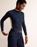 Isodora Ribbed Jumper-Navy