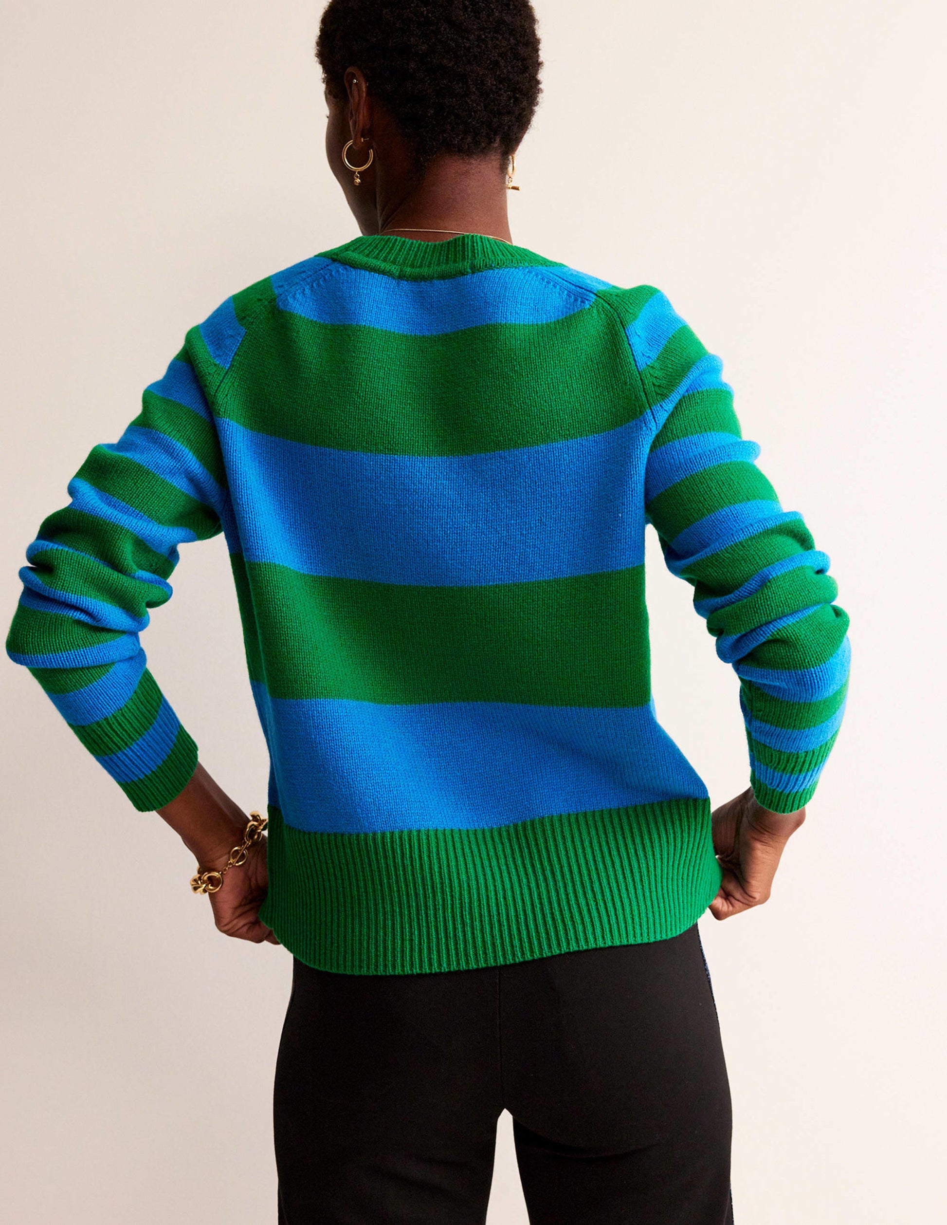 Olivia Merino Jumper-Bight Cobalt / Veridian Green-3