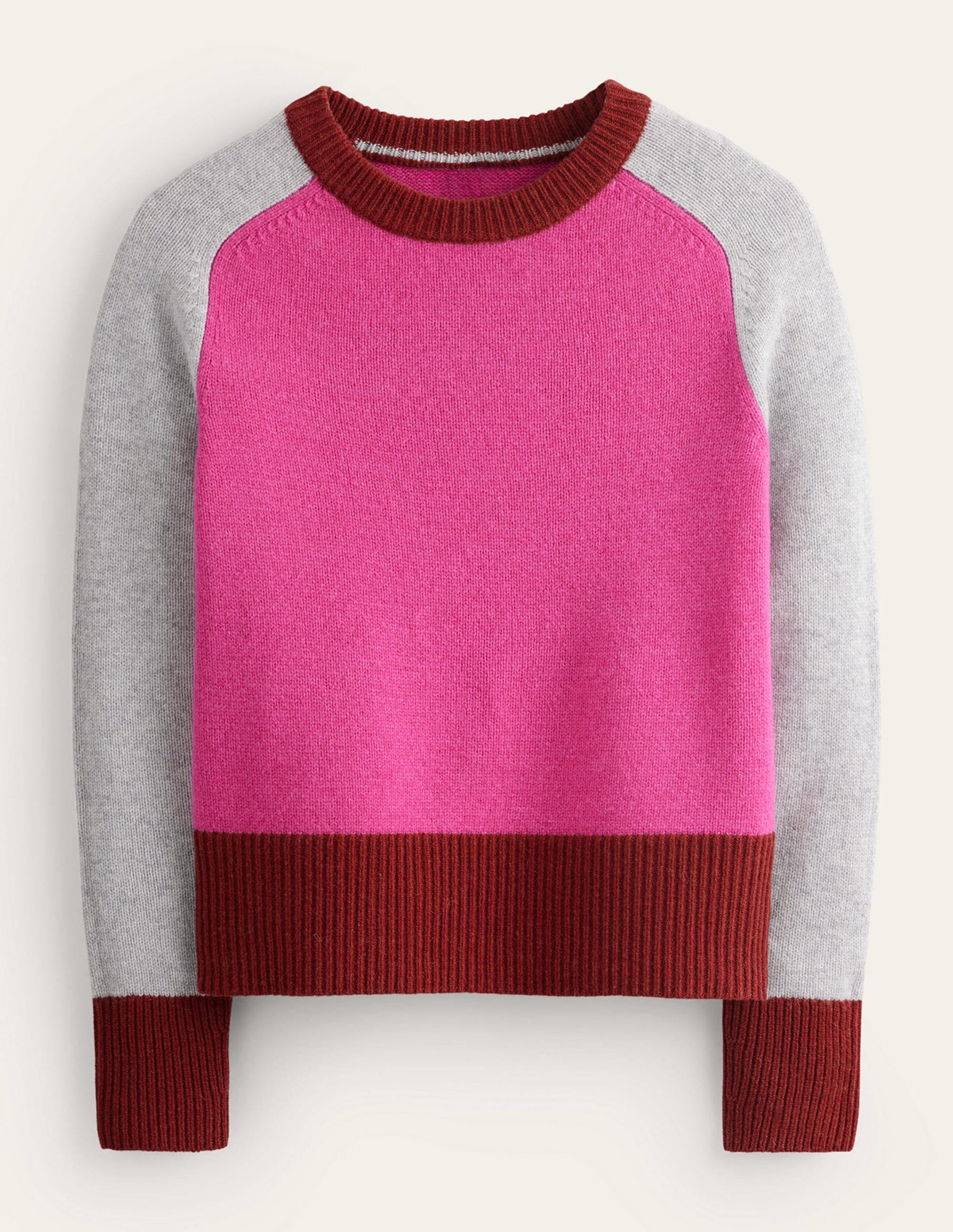 Olivia Merino Jumper-Amaranth, Fireglow Colourblock-5