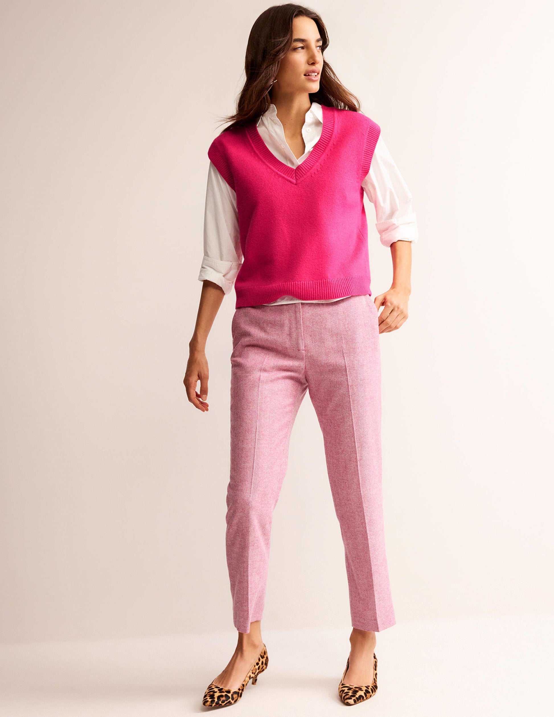 Olivia Merino Tank-Vibrant Pink-4