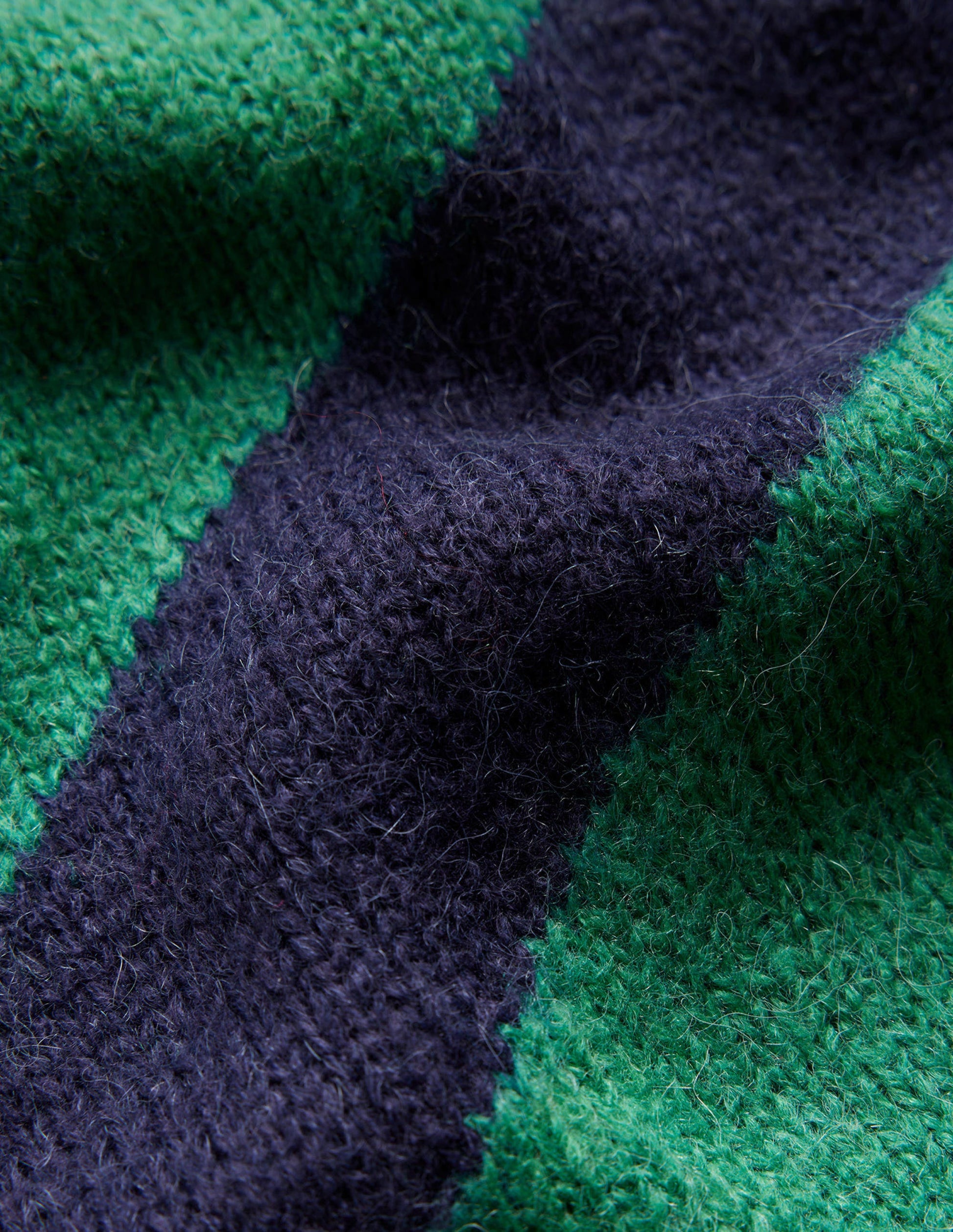 Fluffy Diagonal Stripe Jumper-Navy and Green Stripe-6