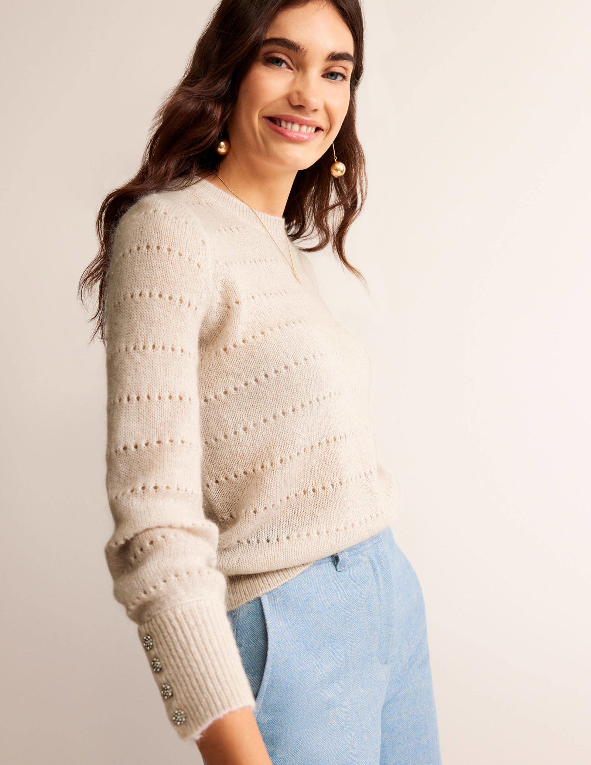 Fluffy Textured Jumper-Vanilla-1