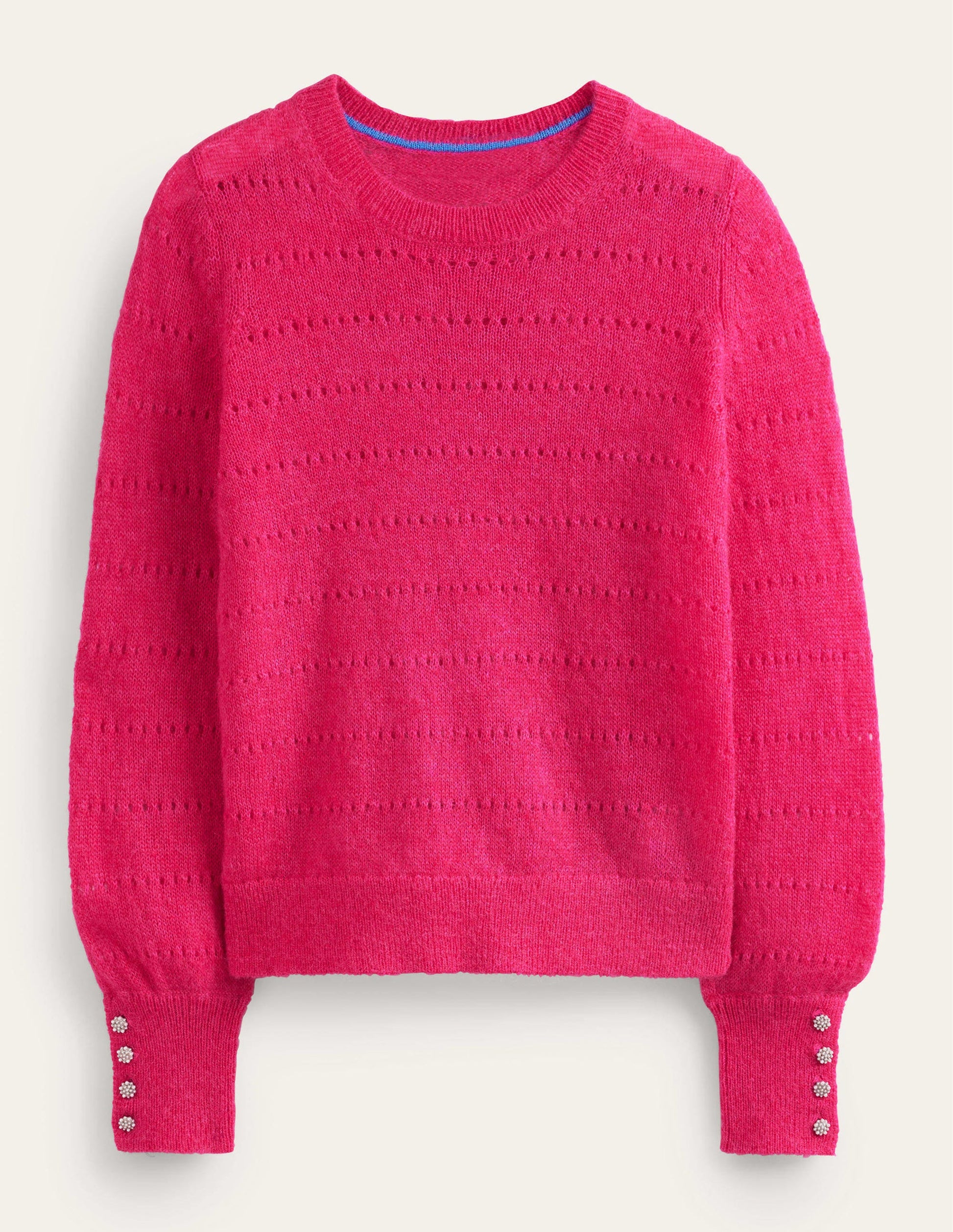 Fluffy Textured Jumper-Vibrant Pink-5
