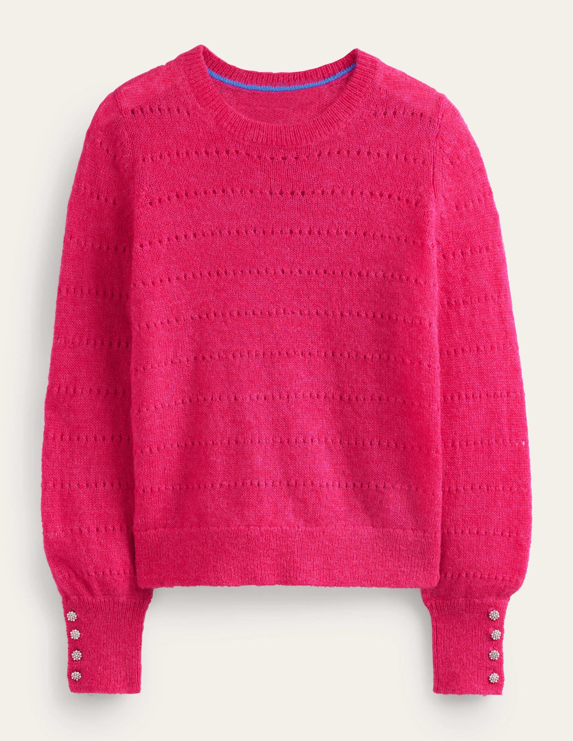 Fluffy Textured Jumper-Vibrant Pink - Image 5