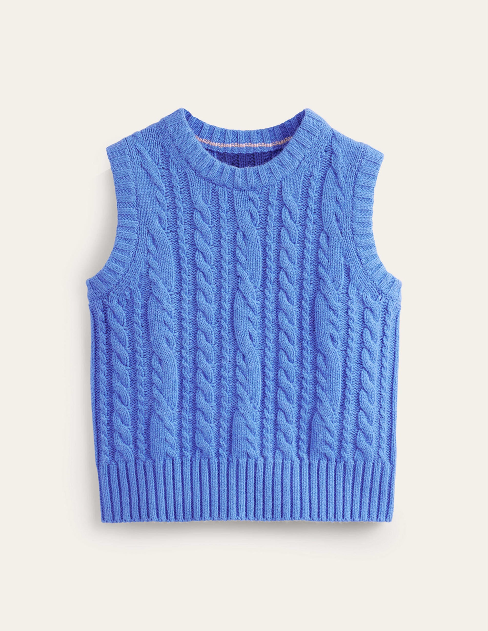 Cable Crew Neck Tank-Bright Cobalt - Image 6
