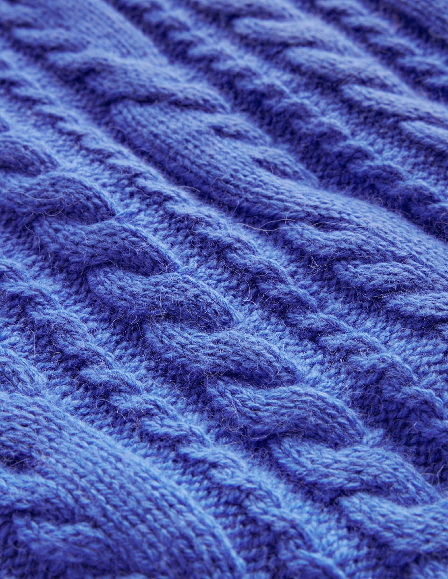 Cable Crew Neck Tank-Bright Cobalt