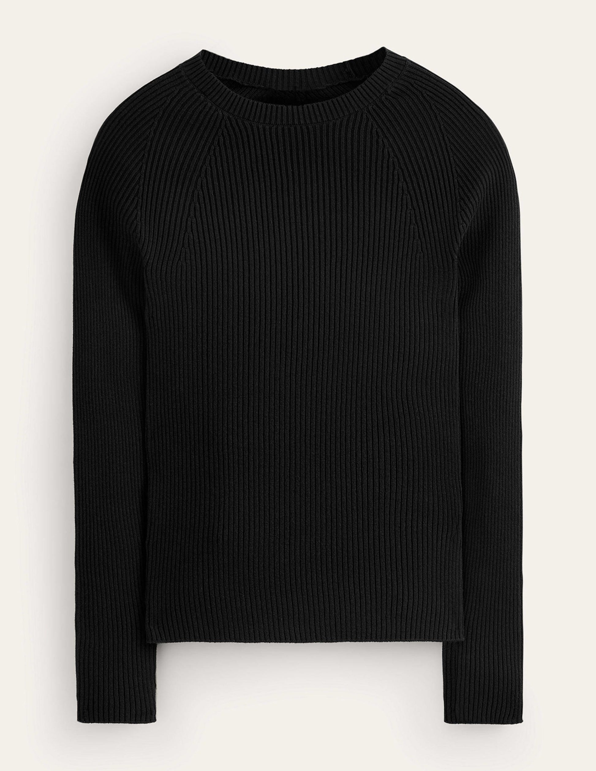 Ribbed Cotton Jumper-Black-5