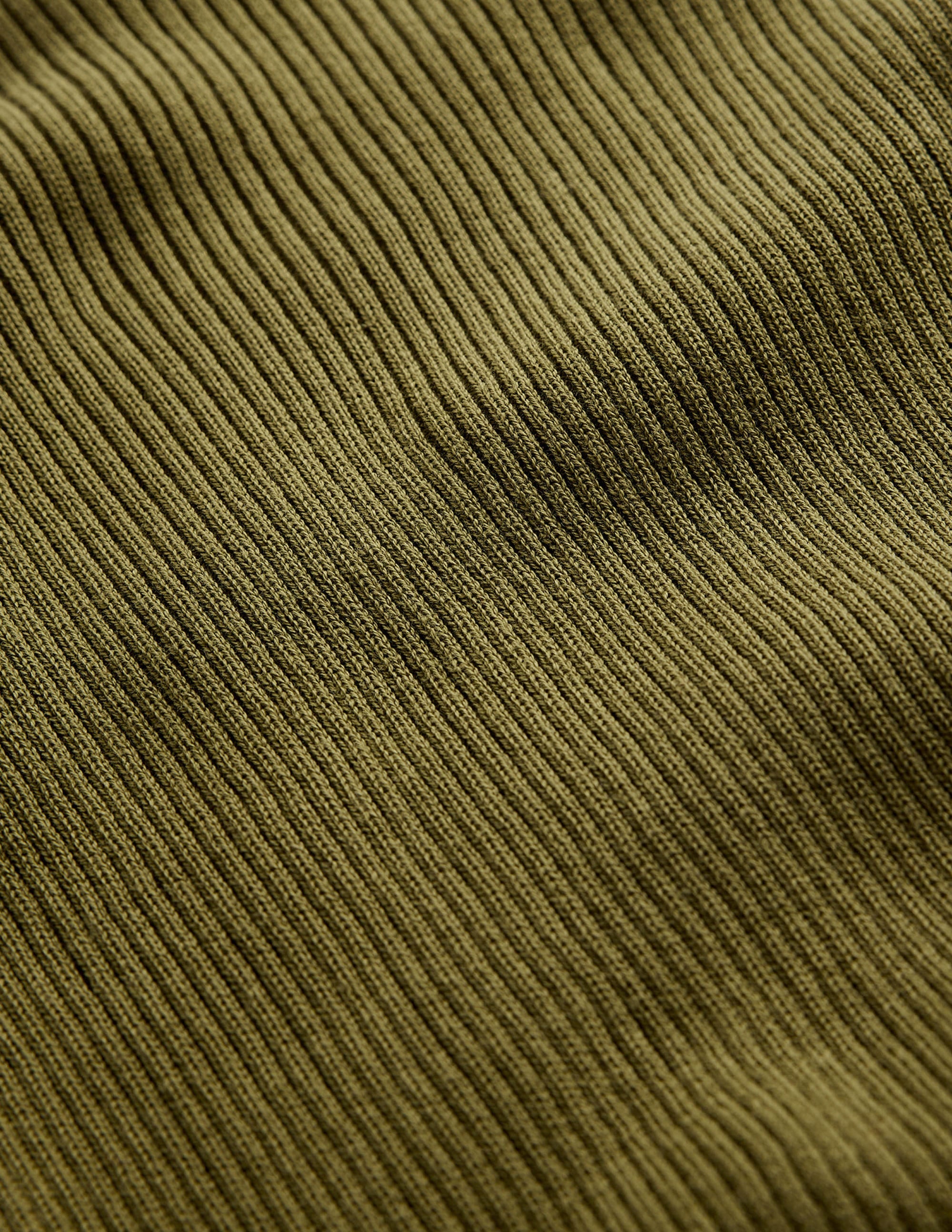 Ribbed Cotton Jumper-Green Olive - Image 6