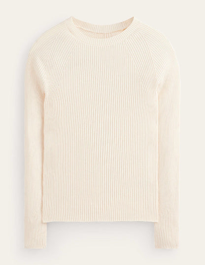 Ribbed Cotton Jumper-Warm Ivory-5