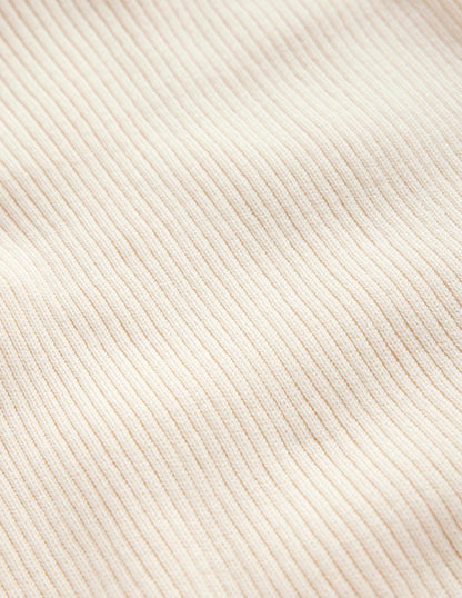 Ribbed Cotton Jumper-Warm Ivory-6