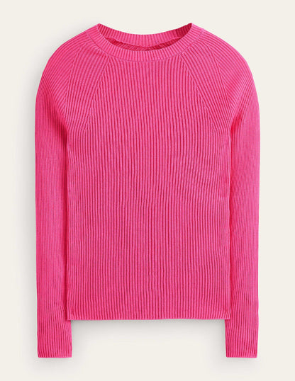 Ribbed Cotton Jumper-Pink-5