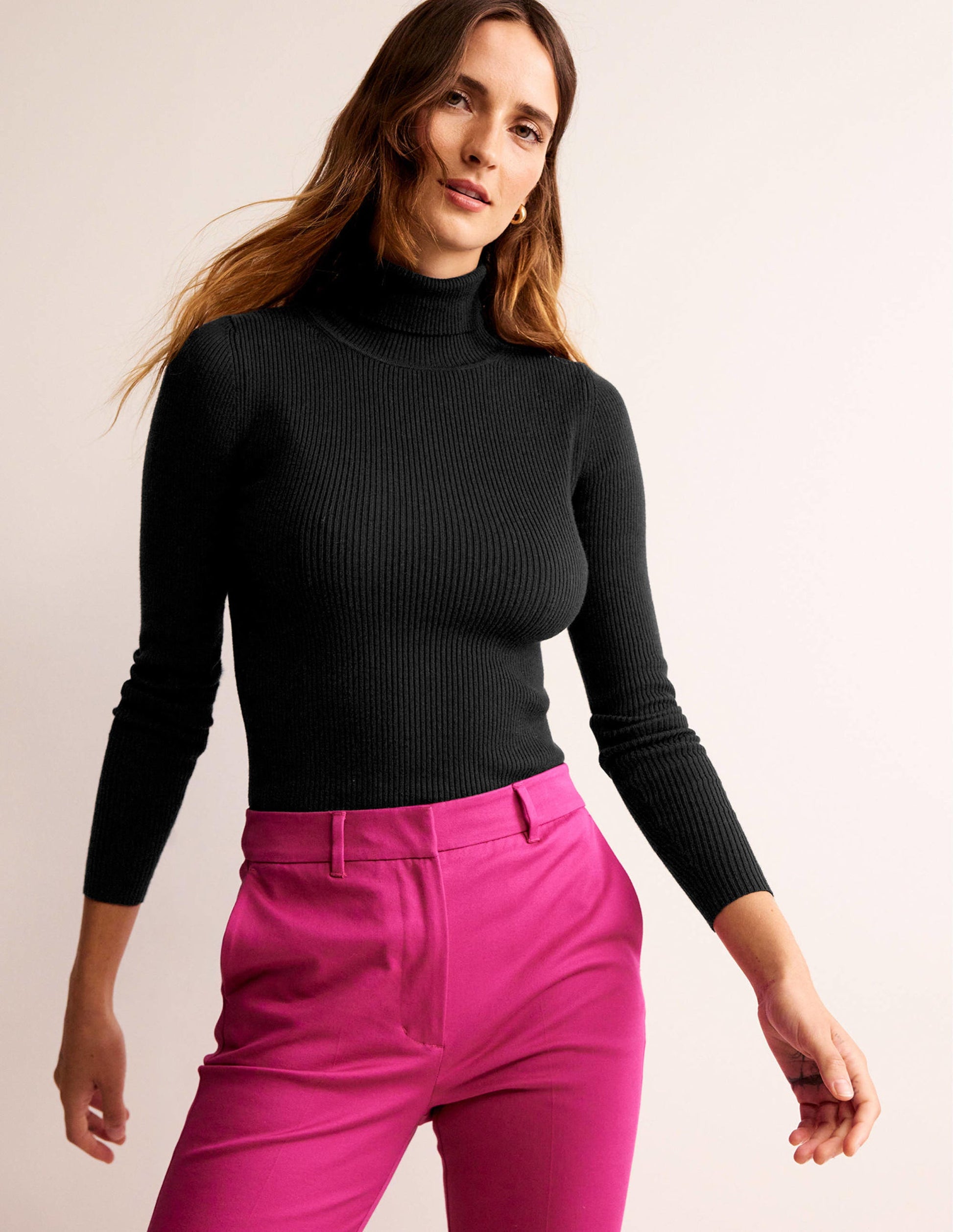 Catriona Roll Neck Jumper-Black-1
