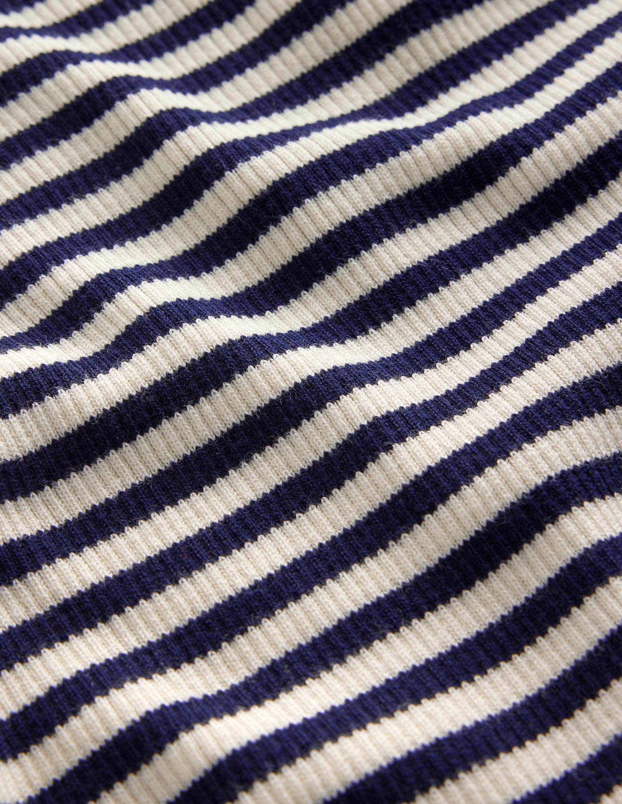 Catriona Roll Neck Jumper-Navy and Ivory - Image 7