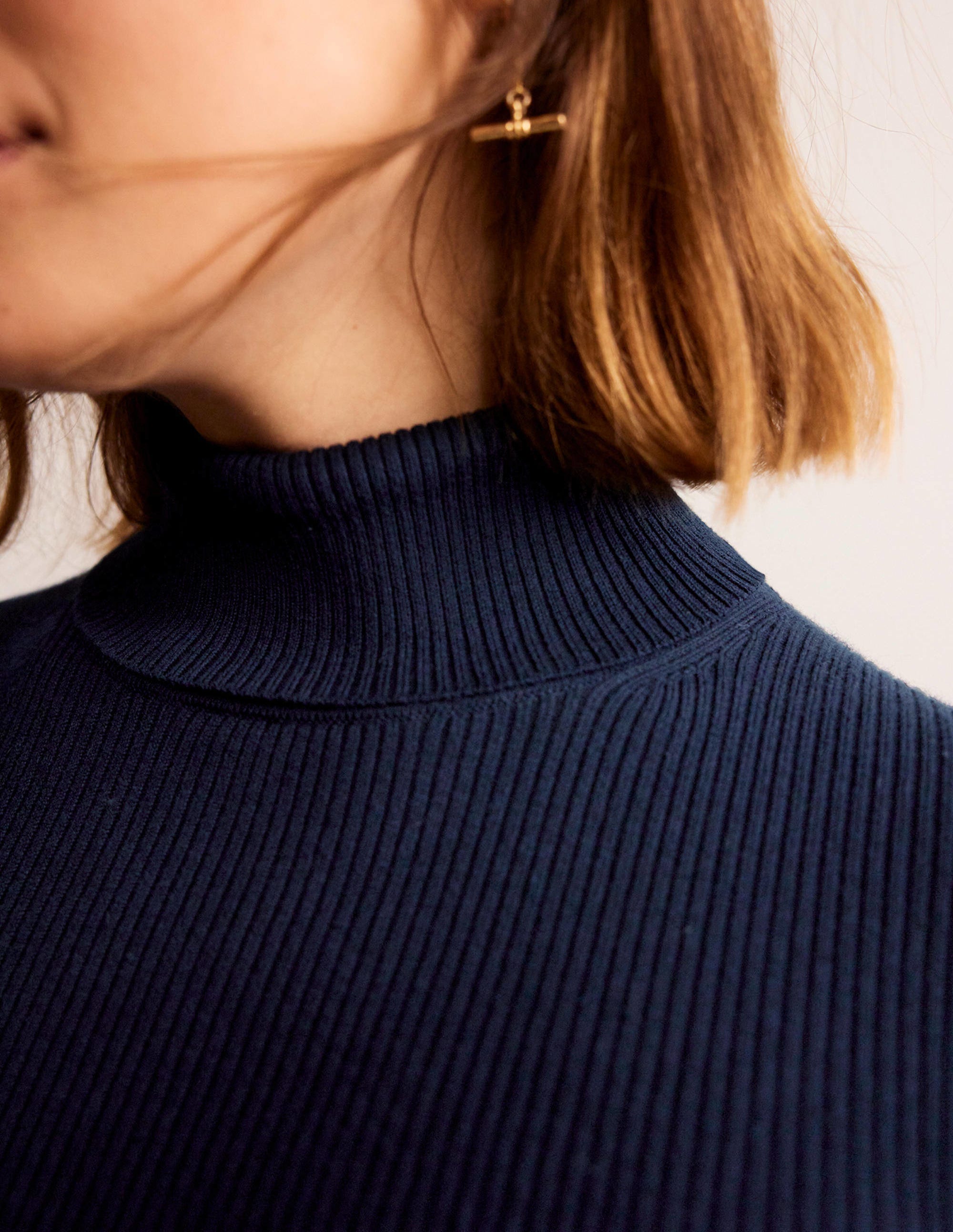 Catriona Roll Neck Jumper-Navy - Image 2
