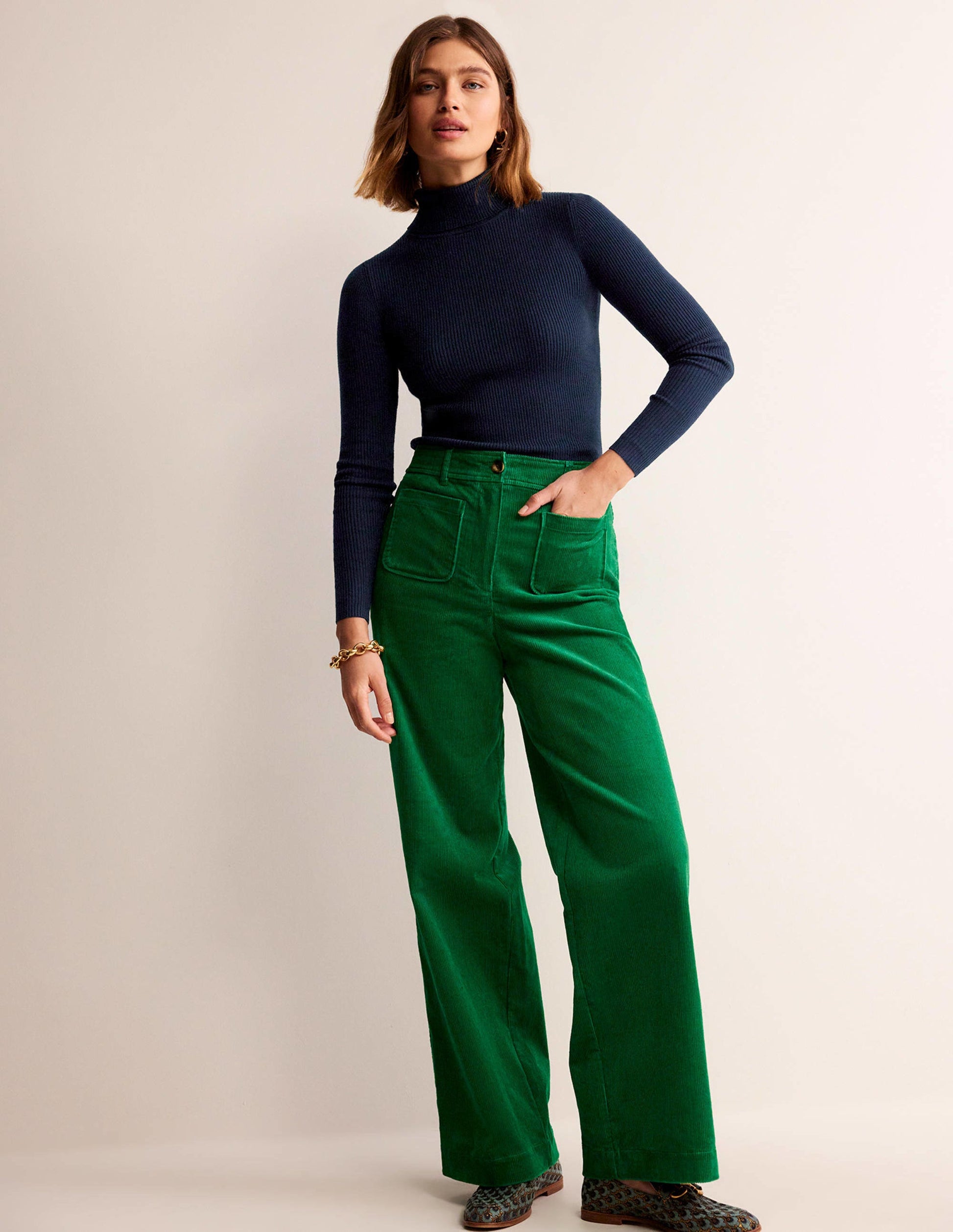 Catriona Roll Neck Jumper-Navy-4