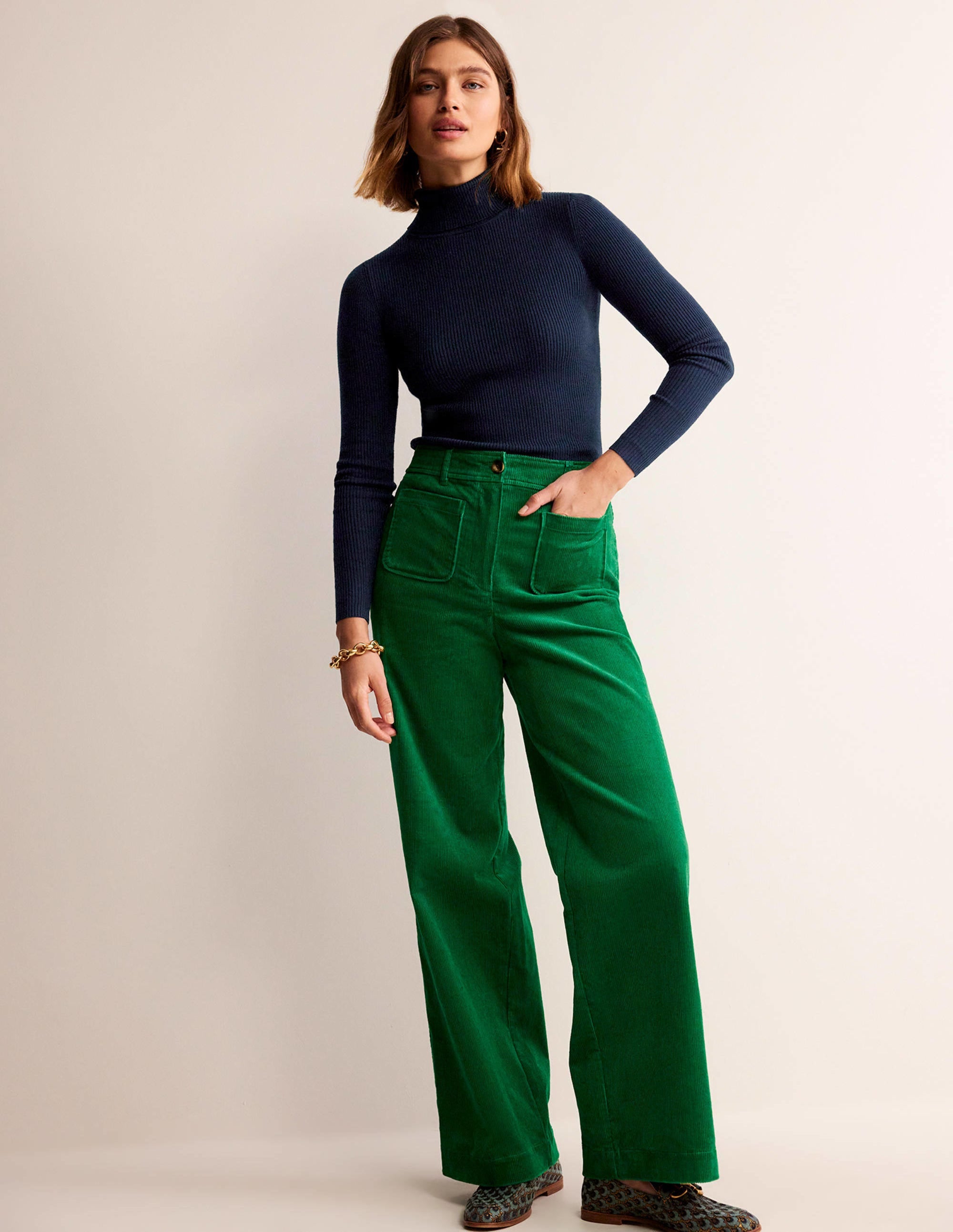 Catriona Roll Neck Jumper-Navy - Image 4