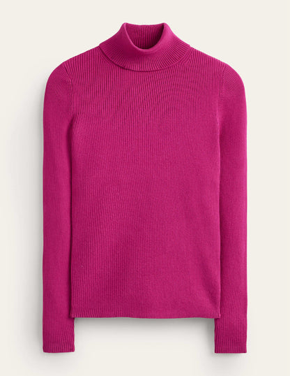 Catriona Roll Neck Jumper-Festival Fuchsia-5
