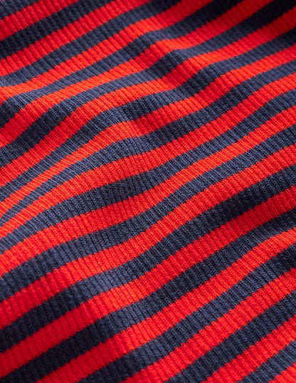 Catriona Roll Neck Jumper-French Navy / Fiesta Orange-7