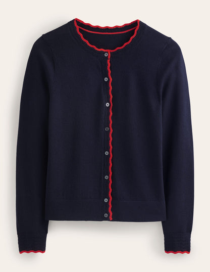 Merino Scallop Cardigan-Navy-5