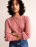 Pointelle Stitch Jumper-Rosetta Blush