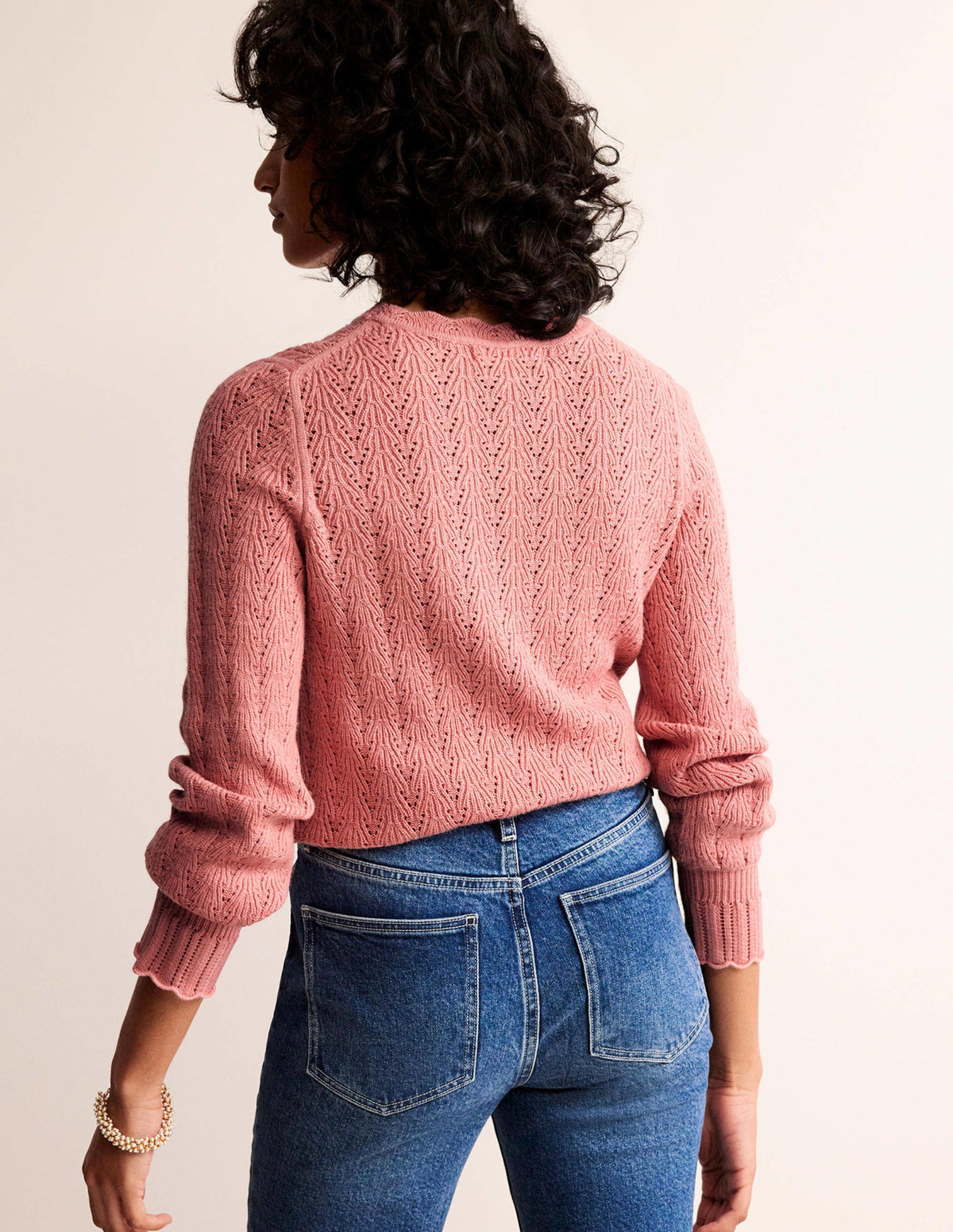 Pointelle Stitch Jumper-Rosetta Blush - Image 3