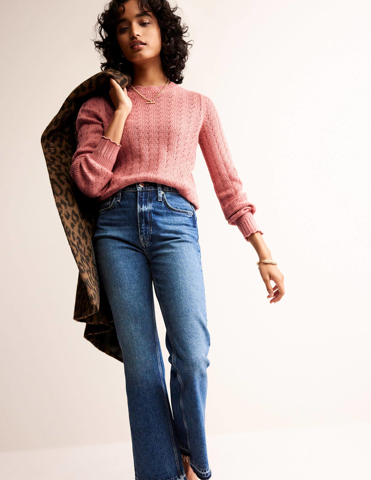 Pointelle Stitch Jumper-Rosetta Blush - Image 4