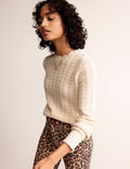 Pointelle Stitch Jumper-Warm Ivory