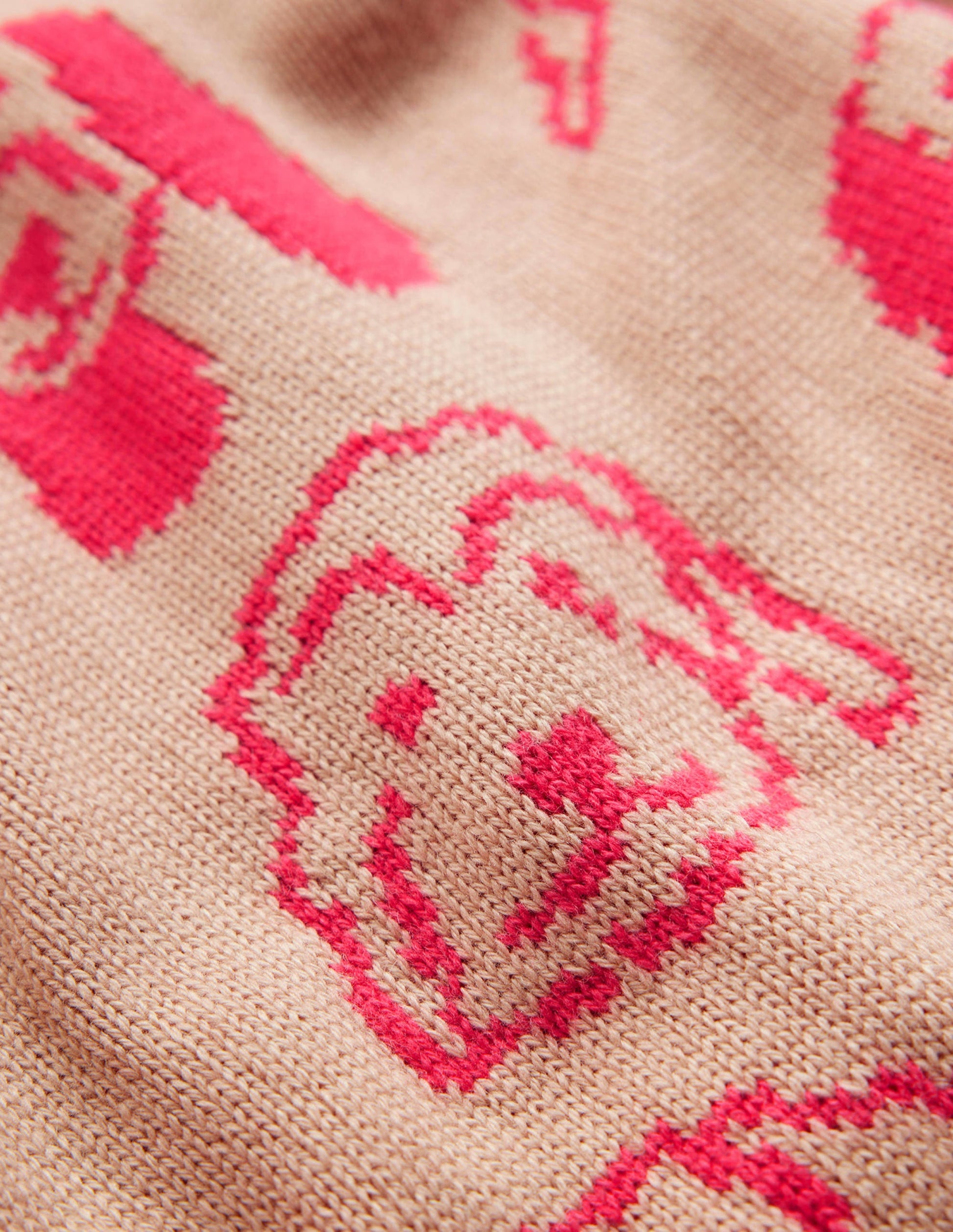 Heather Jacquard Jumper-Chinchilla, Raspberry Dogs-6