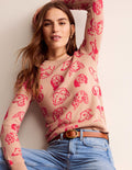Heather Jacquard Jumper-Chinchilla, Raspberry Dogs