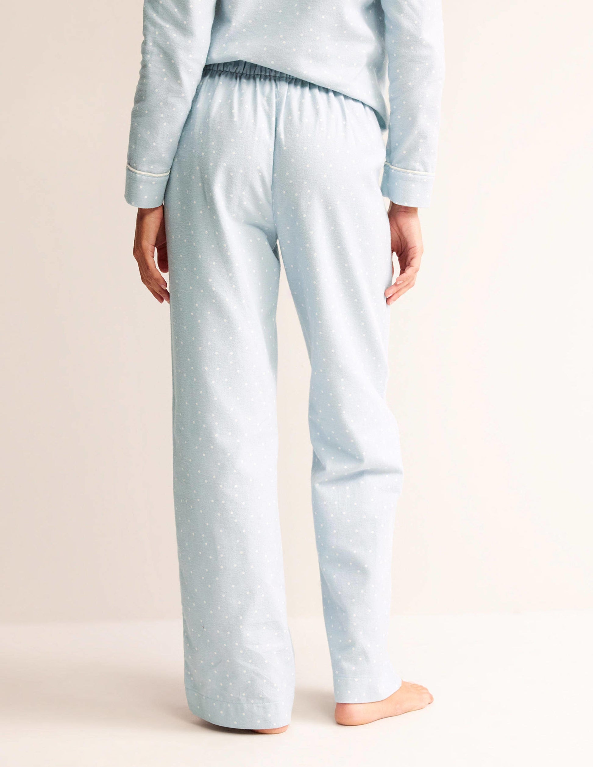 Brushed Cotton Pyjama Trousers-Surf, Spaced Dotty-3