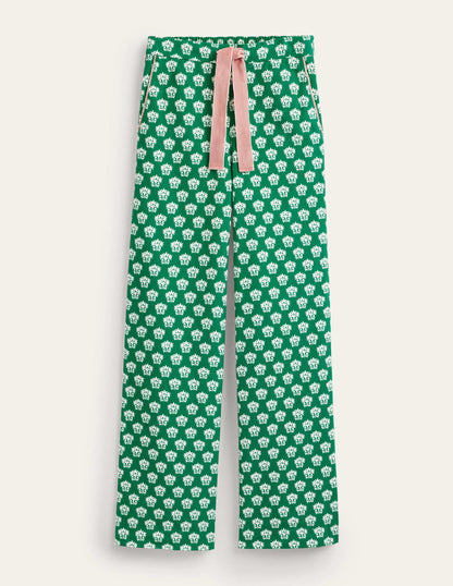 Brushed Cotton Pyjama Trousers-Veridian Green, Lily-5