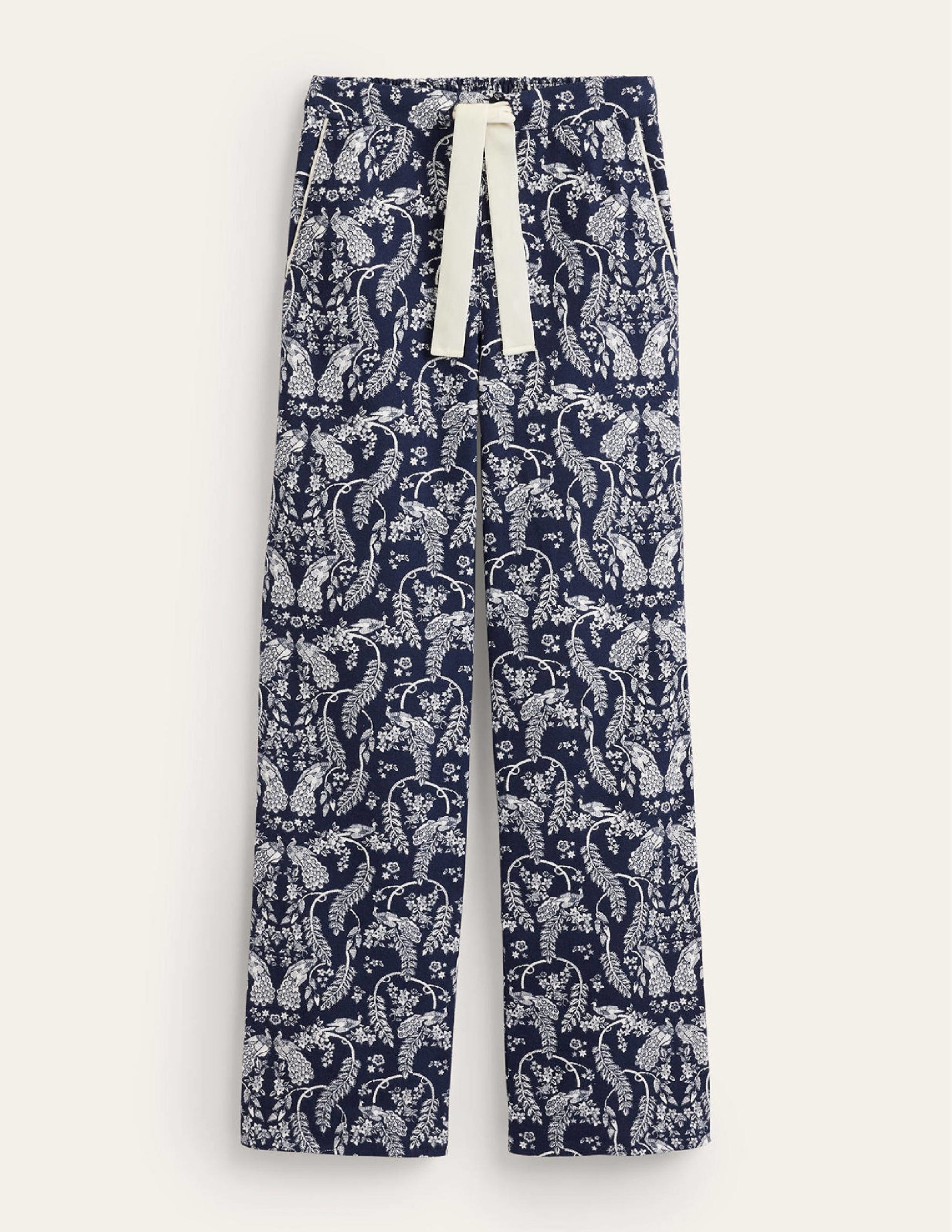 Brushed Cotton Pyjama Trousers-French Navy, Peacock-6
