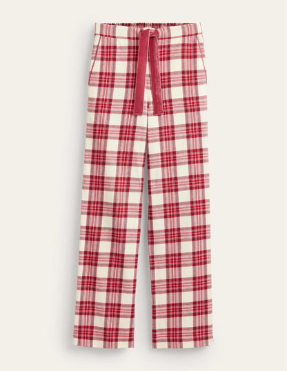 Brushed Cotton Pyjama Trousers-Tonal Reds Check-6