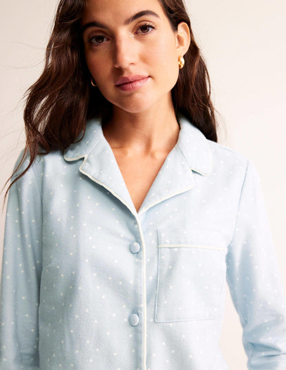 Brushed Cotton Pyjama Shirt-Surf, Spaced Dotty-2
