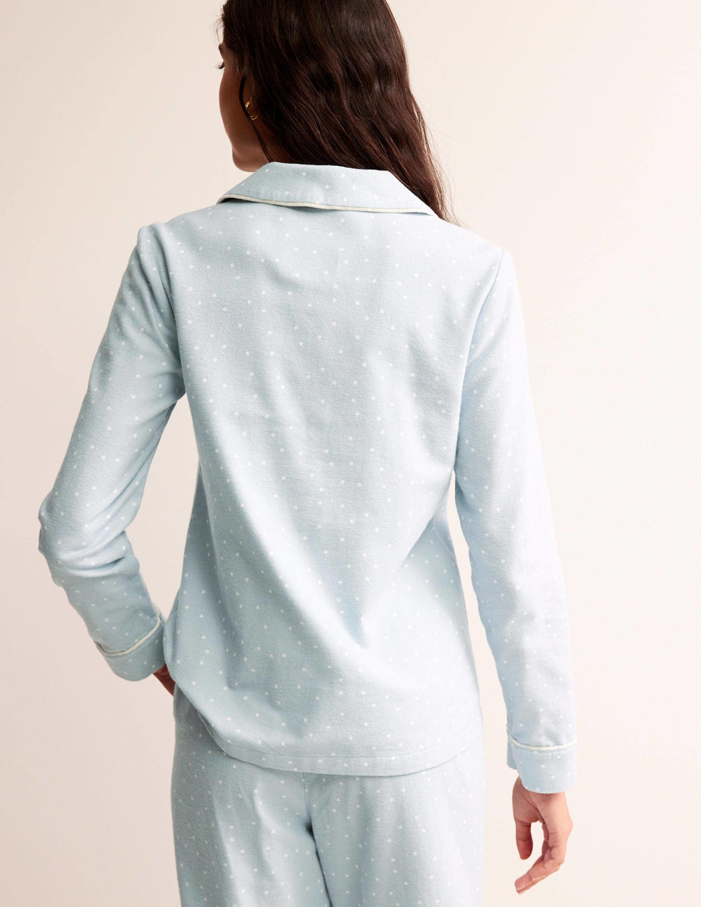 Brushed Cotton Pyjama Shirt-Surf, Spaced Dotty