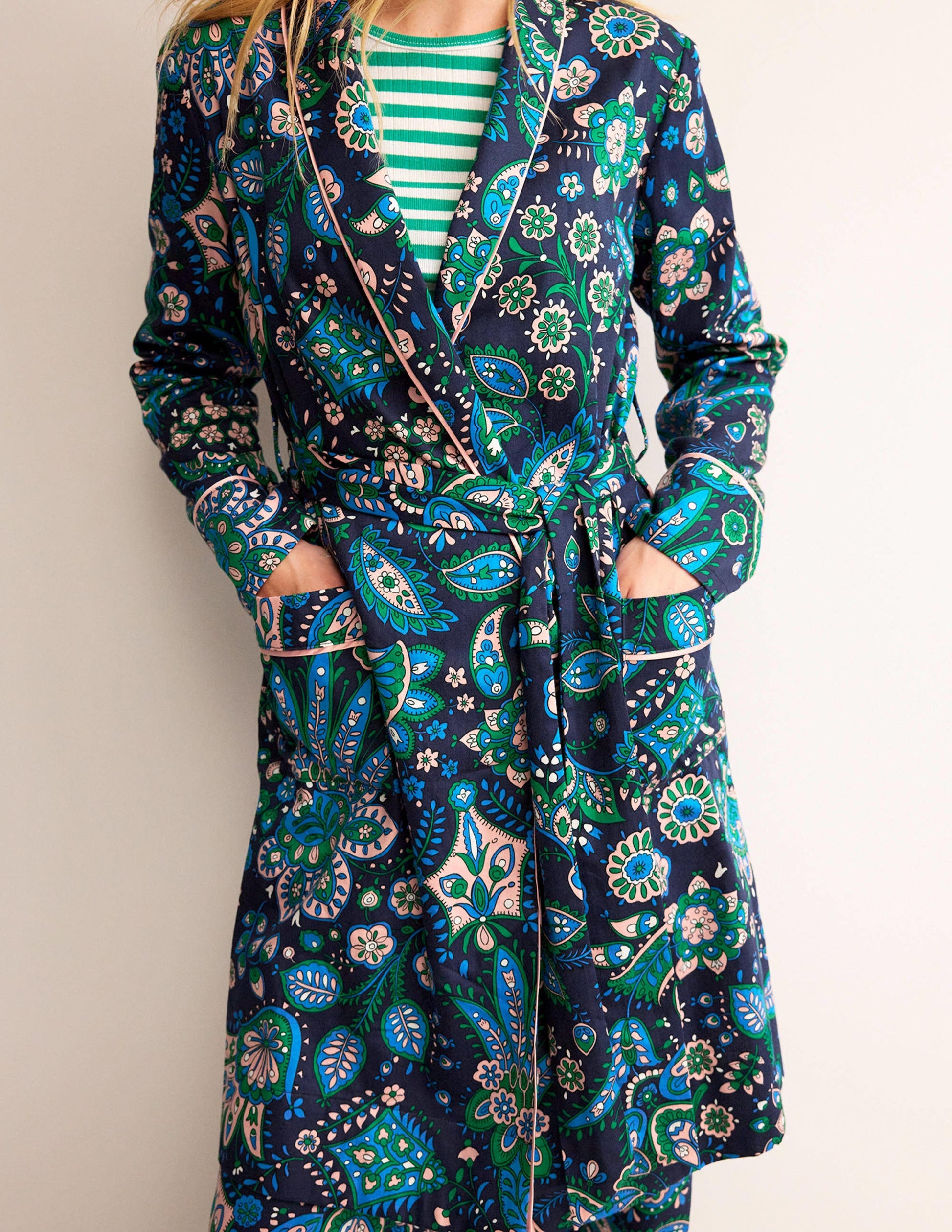 Cotton-Sateen Dressing Gown-Multi, Azalea Bloom-2