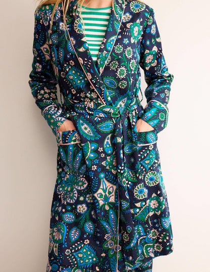 Cotton-Sateen Dressing Gown-Multi, Azalea Bloom-2